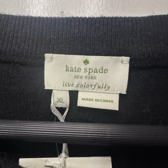 kate spade Do Wonders Embellished Black Sweater Size XL NWT - Picture 4 of 9